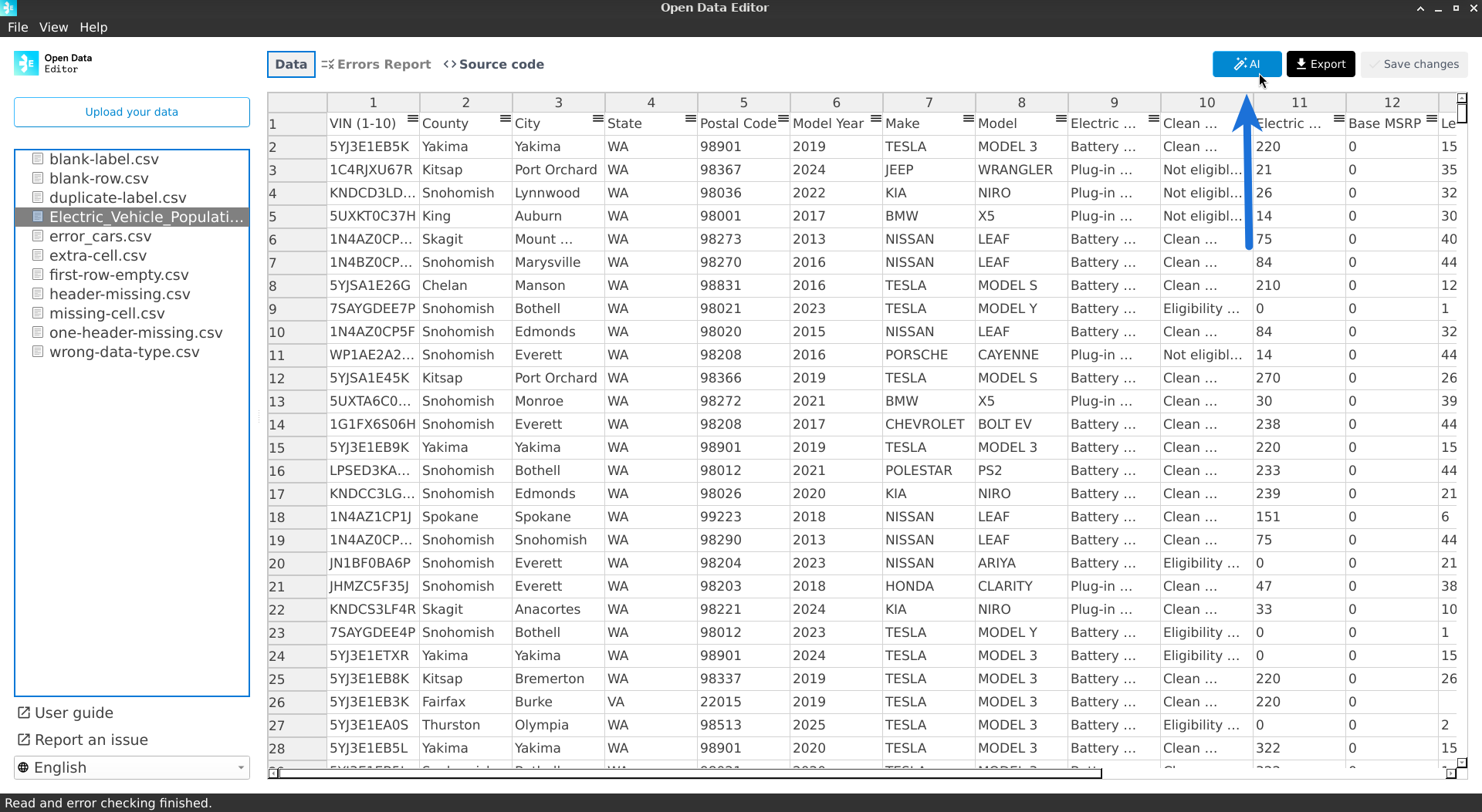 AI Integration button is located in the top panel